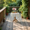 French retro garden tablecloths, dining tables and chairs, atmosphere decoration, balcony lace bay window cushions, light luxury home decoration materials, leisure outdoor solid wood tables and chairs Application Scenario